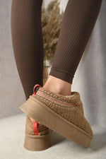 Load image into Gallery viewer, Ankle Cozy Plush Lining Thick Sole Fluffy Slippers
