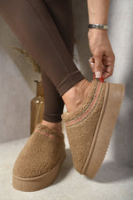 Load image into Gallery viewer, Ankle Cozy Plush Lining Thick Sole Fluffy Slippers
