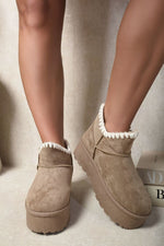 Load image into Gallery viewer, Fur-lined Platform Ankle Boots
