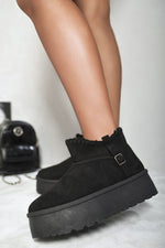 Load image into Gallery viewer, Fur-lined Platform Ankle Boots
