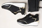 Load image into Gallery viewer, Zip Side Mesh Panel Wedge Trainers
