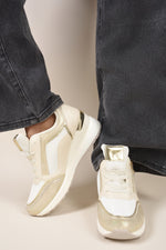 Load image into Gallery viewer, Zip Side Mesh Panel Wedge Trainers
