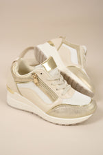Load image into Gallery viewer, Zip Side Mesh Panel Wedge Trainers
