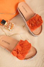 Load image into Gallery viewer, Ruffle Detail Espadrille Flatform Sandals
