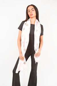 Foil Tree Print Lightweight Scarf