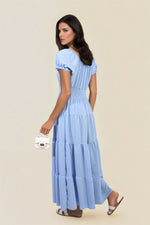 Load image into Gallery viewer, Smocked Waist Tiered Midi Dress
