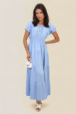 Load image into Gallery viewer, Smocked Waist Tiered Midi Dress

