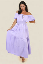 Load image into Gallery viewer, Smocked Waist Tiered Midi Dress
