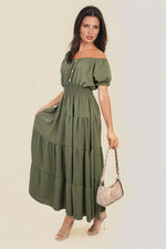 Load image into Gallery viewer, Smocked Waist Tiered Midi Dress
