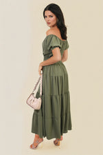 Load image into Gallery viewer, Smocked Waist Tiered Midi Dress
