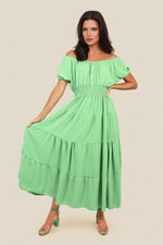 Load image into Gallery viewer, Smocked Waist Tiered Midi Dress
