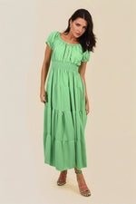 Load image into Gallery viewer, Smocked Waist Tiered Midi Dress
