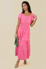 Load image into Gallery viewer, Smocked Waist Tiered Midi Dress
