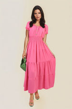 Load image into Gallery viewer, Smocked Waist Tiered Midi Dress
