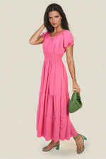 Load image into Gallery viewer, Smocked Waist Tiered Midi Dress

