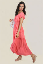 Load image into Gallery viewer, Smocked Waist Tiered Midi Dress
