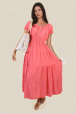 Load image into Gallery viewer, Smocked Waist Tiered Midi Dress

