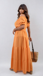 Load image into Gallery viewer, Smocked Waist Tiered Midi Dress
