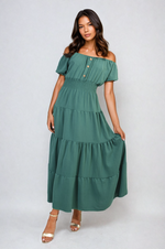 Load image into Gallery viewer, Smocked Waist Tiered Midi Dress
