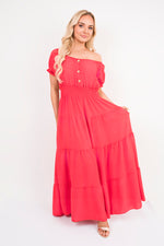 Load image into Gallery viewer, Smocked Waist Tiered Midi Dress
