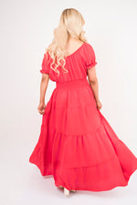 Load image into Gallery viewer, Smocked Waist Tiered Midi Dress
