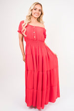 Load image into Gallery viewer, Smocked Waist Tiered Midi Dress
