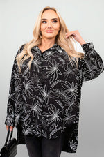 Load image into Gallery viewer, Floral Print Oversized Long Sleeve Button Down Top
