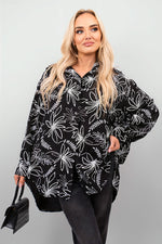 Load image into Gallery viewer, Floral Print Oversized Long Sleeve Button Down Top
