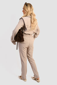 Collared Button Down Long Sleeve Top & Trouser Co-ord Set