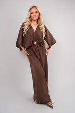 Load image into Gallery viewer, V-Neck Wide Sleeve Jumpsuit with Ring Front Detail
