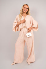 Load image into Gallery viewer, V-Neck Wide Sleeve Jumpsuit with Ring Front Detail
