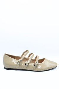 Strappy Buckle Detail Flat Shoes