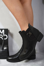 Load image into Gallery viewer, Low Block Heel Buckle Ankle Boots (Size 3)
