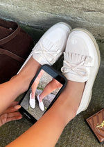 Load image into Gallery viewer, Bow Detail Flatform Slip On Loafer Shoes
