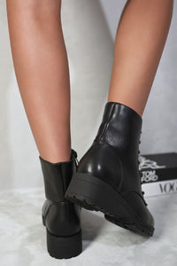 Lace Up Glitter Ankle Boots
