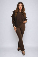Load image into Gallery viewer, High Waisted Flare Leg Trouser
