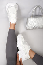 Load image into Gallery viewer, Chunky Mesh Trainers with Diamante Embellishment
