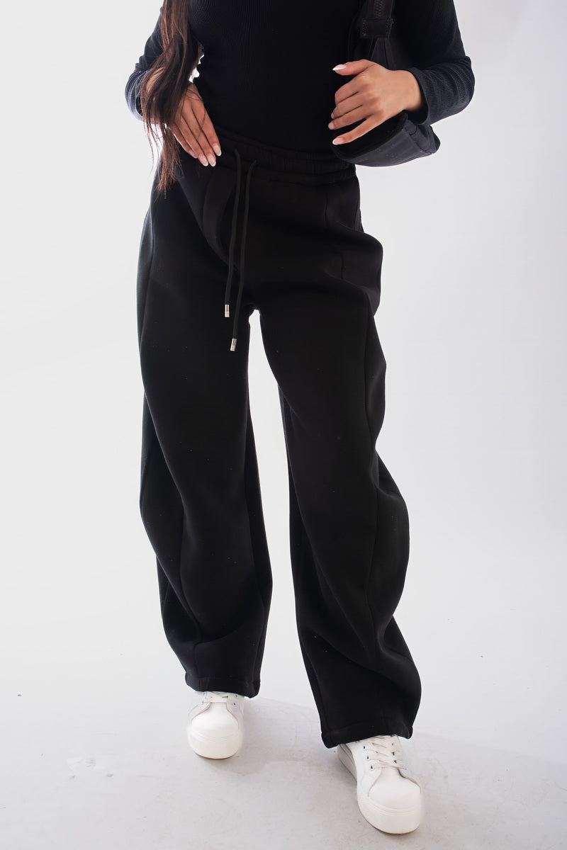 Drawstring Elastic Wide Leg Jogger