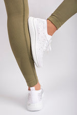 Load image into Gallery viewer, Crystal Embellished Knit Trainers
