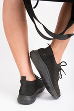 Load image into Gallery viewer, Crystal Embellished Knit Trainers
