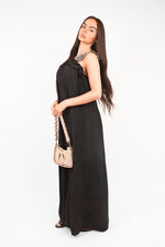 Load image into Gallery viewer, Leopard Strap Sleeveless Maxi Dress with Ruffle Detail
