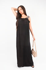 Load image into Gallery viewer, Leopard Strap Sleeveless Maxi Dress with Ruffle Detail
