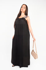 Load image into Gallery viewer, Leopard Strap Sleeveless Maxi Dress with Ruffle Detail
