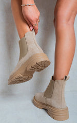 Load image into Gallery viewer, Chunky Chelsea Suede Ankle Boots
