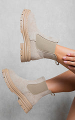 Load image into Gallery viewer, Chunky Chelsea Suede Ankle Boots
