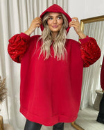 Load image into Gallery viewer, Oversized Sequin Sleeve Knitted Hoodie Jumper
