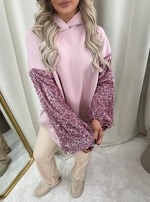 Load image into Gallery viewer, Oversized Sequin Sleeve Knitted Hoodie Jumper
