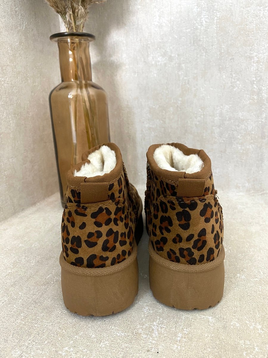 Kid's Aztec Detail Low Ankle Platform Slipper Boots