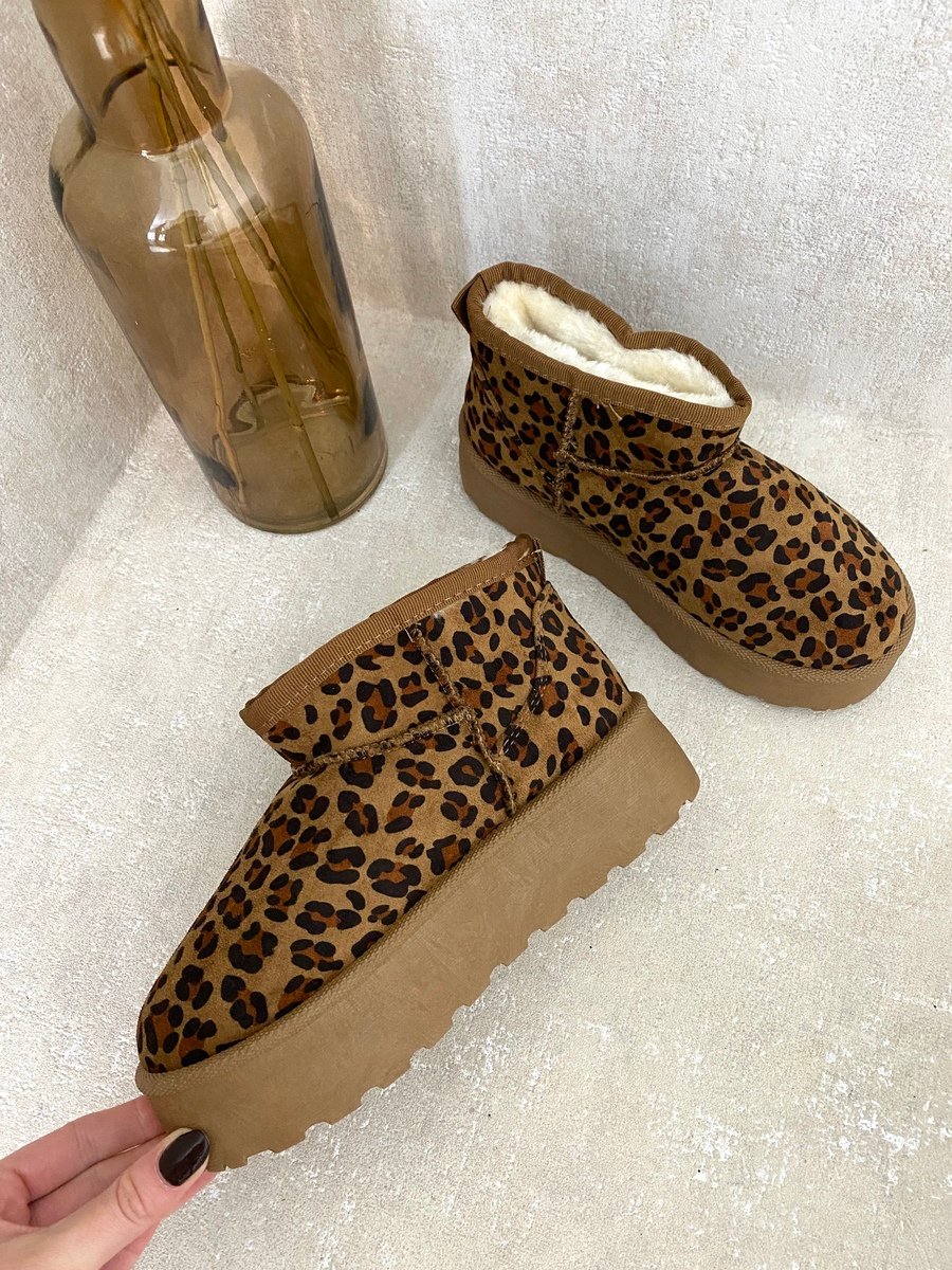 Kid's Aztec Detail Low Ankle Platform Slipper Boots