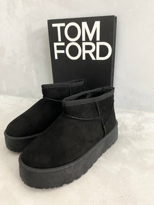 Kid's Aztec Detail Low Ankle Platform Slipper Boots